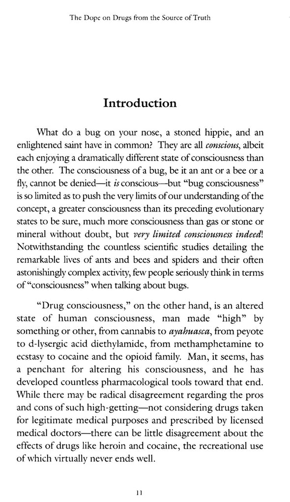 Bug, Drug, and Flying Rug Consciousness