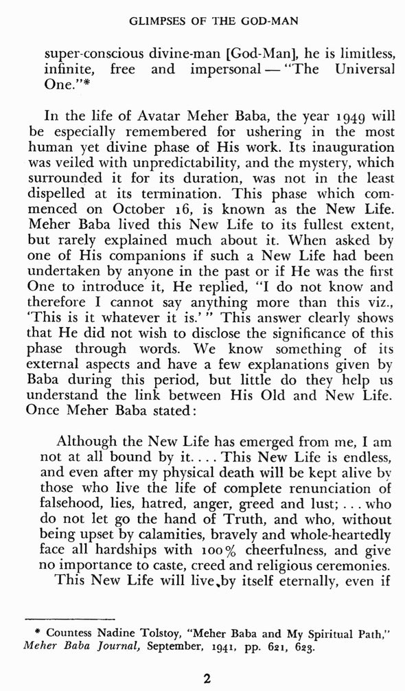 Glimpses of the God-Man, Meher Baba (Vol 2) 1949-1952