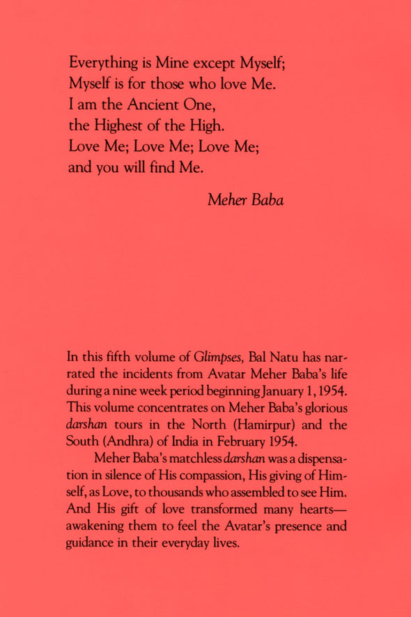 Glimpses of the God-Man, Meher Baba (Vol 5) 1954