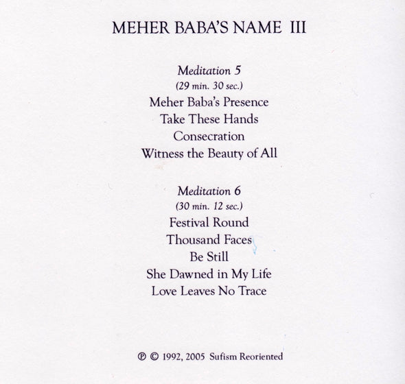 Meher Baba's Name III