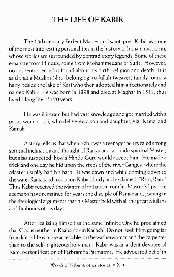 Words of Kabir and Other Stories